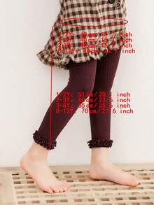 1 Miếng Cô gái Hợp thời Sọc Viền ren Quần legging Cropped , Thoải mái & Linh hoạt , Thích hợp Đối với Mặc hàng ngày Và Đi dạo - Nhiều màu - Xem 6