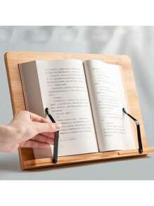 1 pieza Atril de lectura de madera, Soporte de libros, Soporte para computadora, Estantería de libros multifuncional para lectura y volteo, Un regalo - Albaricoque - Ver 1