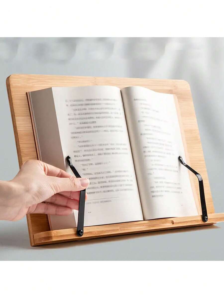1 pieza Atril de lectura de madera, Soporte de libros, Soporte para computadora, Estantería de libros multifuncional para lectura y volteo, Un regalo - Albaricoque - Ver 1