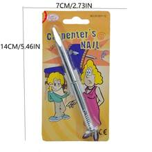 1pc Plastic Prank Spike Tool For Halloween Fool'S Day Festival, Realistic Design To Reduce Pressure & Increase Party Atmosphere, Carpenter'S Nails - Multicolor - View 2