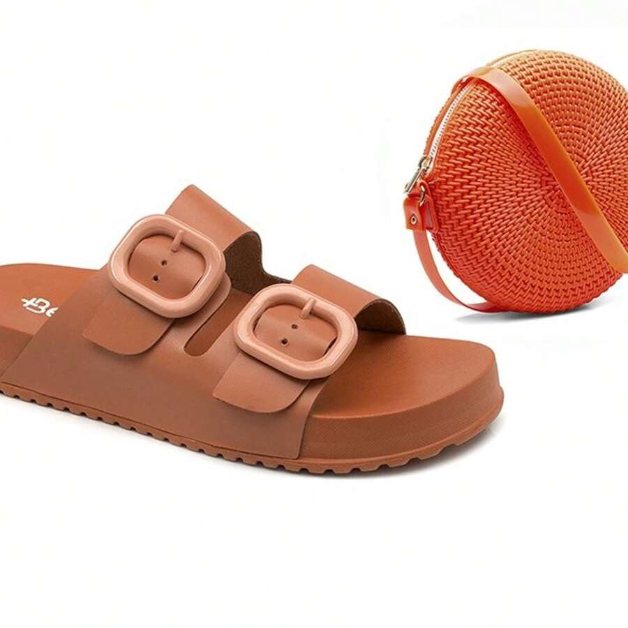 Women Flat Sandals - trái cam - Xem 1