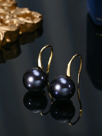 1 par de ganchos para aretes con perlas de agua dulce cultivadas de 8-9mm