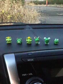 6pcs Car Interior Ornaments, Car Frog Decoration, Car Accessories, Center Console, Cute Frog - Multicolor - View 4
