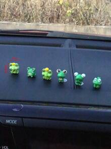 6pcs Car Interior Ornaments, Car Frog Decoration, Car Accessories, Center Console, Cute Frog - Multicolor - View 7