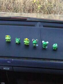 6pcs Car Interior Ornaments, Car Frog Decoration, Car Accessories, Center Console, Cute Frog - Multicolor - View 6