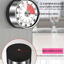 White Stainless Steel Magnetic Timer Kitchen Mechanical Time Management Reminder Countdown Timer With Magnet For Baking And Cooking - White - View 7