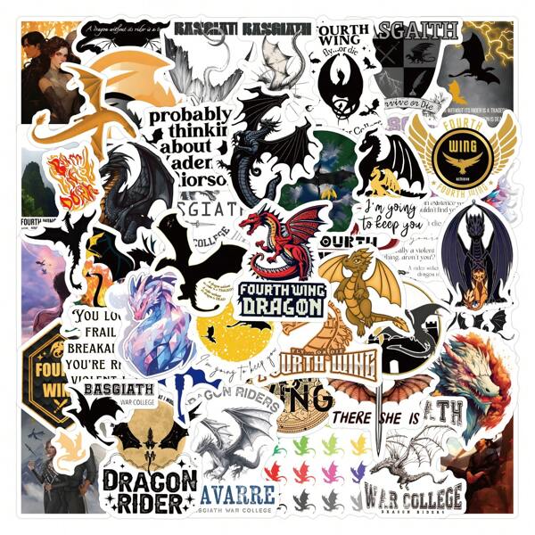 120PCS Fourth Wing Stickers Fourth Wing Merch Dragon Stickers Aesthetic