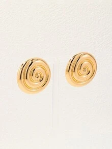 1對金屬造型耳環,時尚流行的跨境批發商品,適合女性穿搭 - 圓形漩渦耳釘 - 查看 3