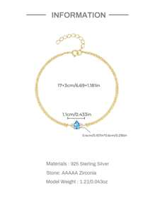 1入組豪華優雅女士手鍊，925銀18K鍍金浪漫精緻無限，適合日常佩戴，送給我媽媽的情人節禮物