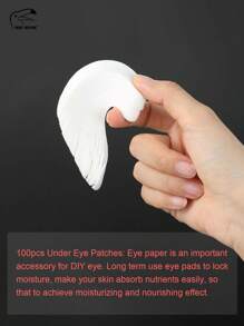 100pcs Dry Disposable DIY Non-Woven Eye Mask Paper Non-Sticky DIY Eye Care Mask For Home Skincare & Spa Salon Use Cosmetic Facial Paper For Toner, Serum, Or Lotion,Moisturizing Pure DIY Eye Pad Sheet For Under Eye Dark Circles, DIY Eye Skin Care Supplies - White - View 10