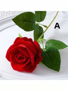 單支人造玫瑰花,情人節裝飾,仿真花 - 彩色 - 查看 3