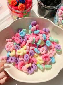 100 件嬰兒髮帶,無損壞幼兒女孩髮帶,小號彈性辮子髮飾 - 彩色 - 查看 5