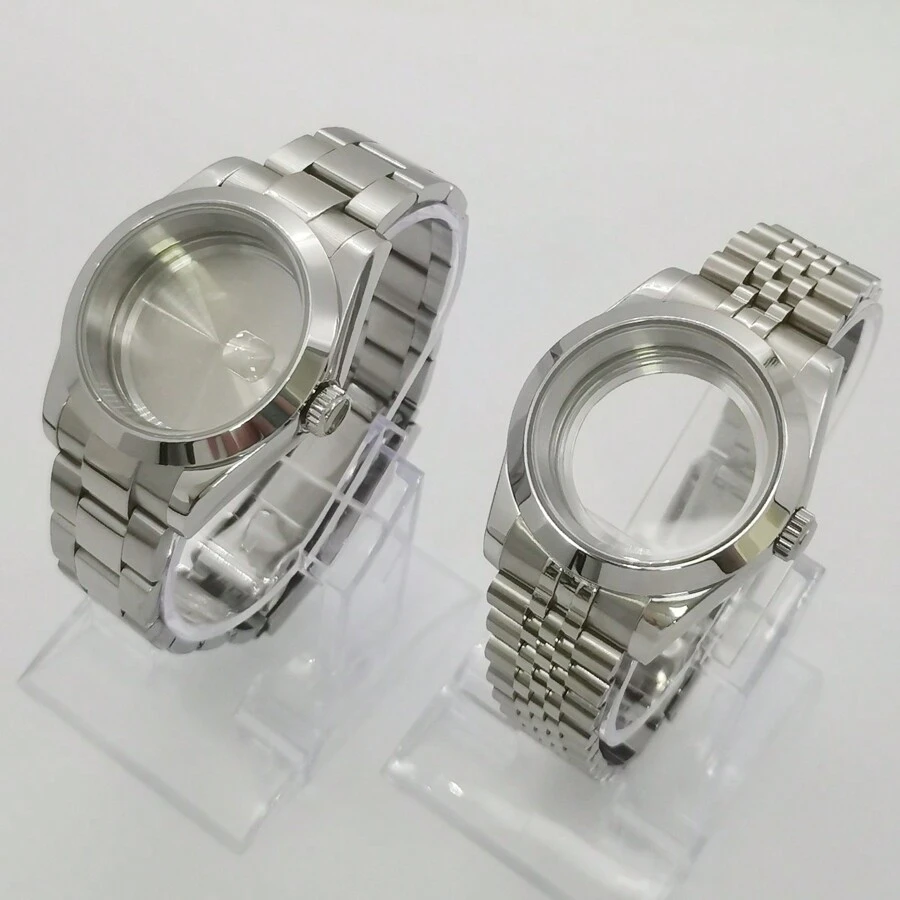 CORGEUT 1入不鏽鋼手錶殼40mm/36mm適配nh35a Nh36a凸紋環形藍寶石水晶星期慶表帶見/實心背部藍寶石水晶配件更換 - 8 - 查看 1