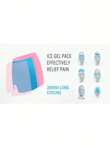 1pc Cooling Gel Ice Pack Hat, Cold Compress Sleep Head Cap Eye Mask, Gel Ice Pack Head & Eye Cooling Cap, Temperature Lowering Hot/Cold Therapy Head Cover - Pink - View 11