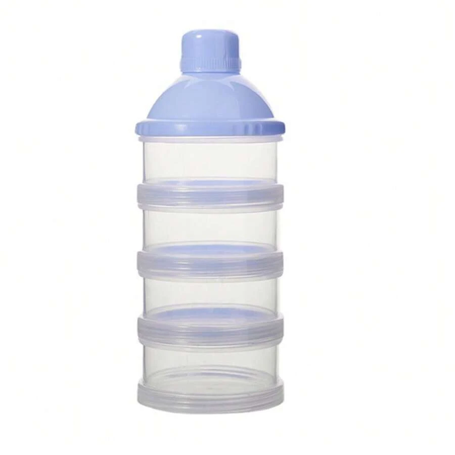 1 pieza Contenedor de almacenamiento de 4/5 niveles para leche en polvo/cereales de arroz/snacks, desmontable y portátil - Azul - Ver 1