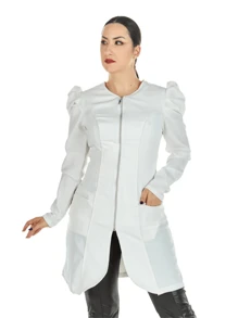 Women Coats - 白色 - 查看 2
