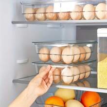 1 件壓克力雞蛋收納盒 12 件冰箱網格新鮮蛋托盤可堆疊雞蛋家用收納容器 - 無色 - 查看 6