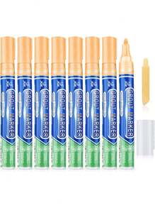 Grout Pen, Beige, Pack of 1/2/4/6/8 Joint Pens, Grout Restoration Pen with Replacement Tip, Waterproof Joint Pen, Tile Pen, Joints, Repair Marker for Tiles, Wall, Floor, Bathroom and Kitchen - Beige - View 1