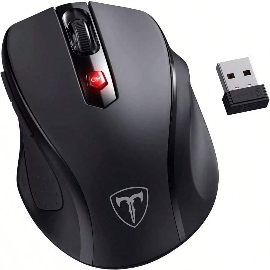 Mouse De Juego Inalámbrico Ergonomico Victsing D09 Lightspeed 5-level 2400 Dpi Portátil Para Pc  Chromebook, 6 Botones, Negro 2.4g - Negro - Ver 1