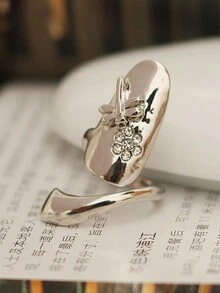 1 bộ/2 cái Đúng mốt Móng tay Nhẫn mở Với Thiết kế In Nhỏ bé Đối với phụ nữ - Nhiều màu - Xem 4