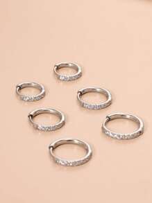 3雙不銹鋼女士時尚珠寶套裝:6mm、8mm、10mm,適合各種場合佩戴女士日常穿著的耳環