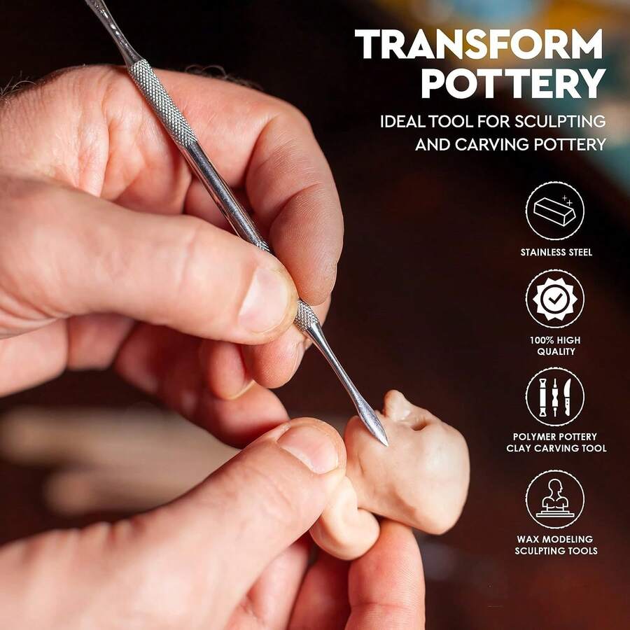 1入隨機顏色雕刻工具不銹鋼塑形工具雕刻刀具 - 彩色 - 查看 1