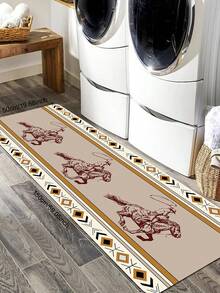 1 Pieza Tapete De Cocina Con Impresión De Estilo Vaquero, Suave, Antideslizante, Absorbente, Lavable Para Hogar, Oficina, Fregadero, Lavandería, Sala De Estar, Dormitorio - Multicolor - Ver 8