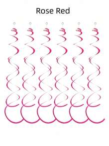 6pcs Hanging Swirl Decorations, Party Spiral Streamers For Ceiling, Weddings, Showers, Birthdays,Christmas - Gold - View 6