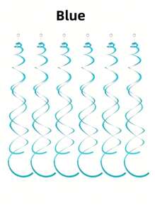 6pcs Hanging Swirl Decorations, Party Spiral Streamers For Ceiling, Weddings, Showers, Birthdays,Christmas - Gold - View 5