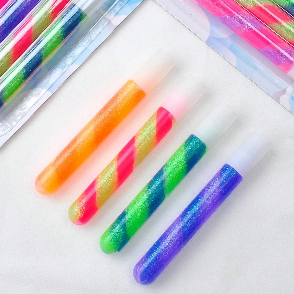 4pcs Gold Glitter Glue Pens, Shimmering Metallic Glue, For Paper, Diy