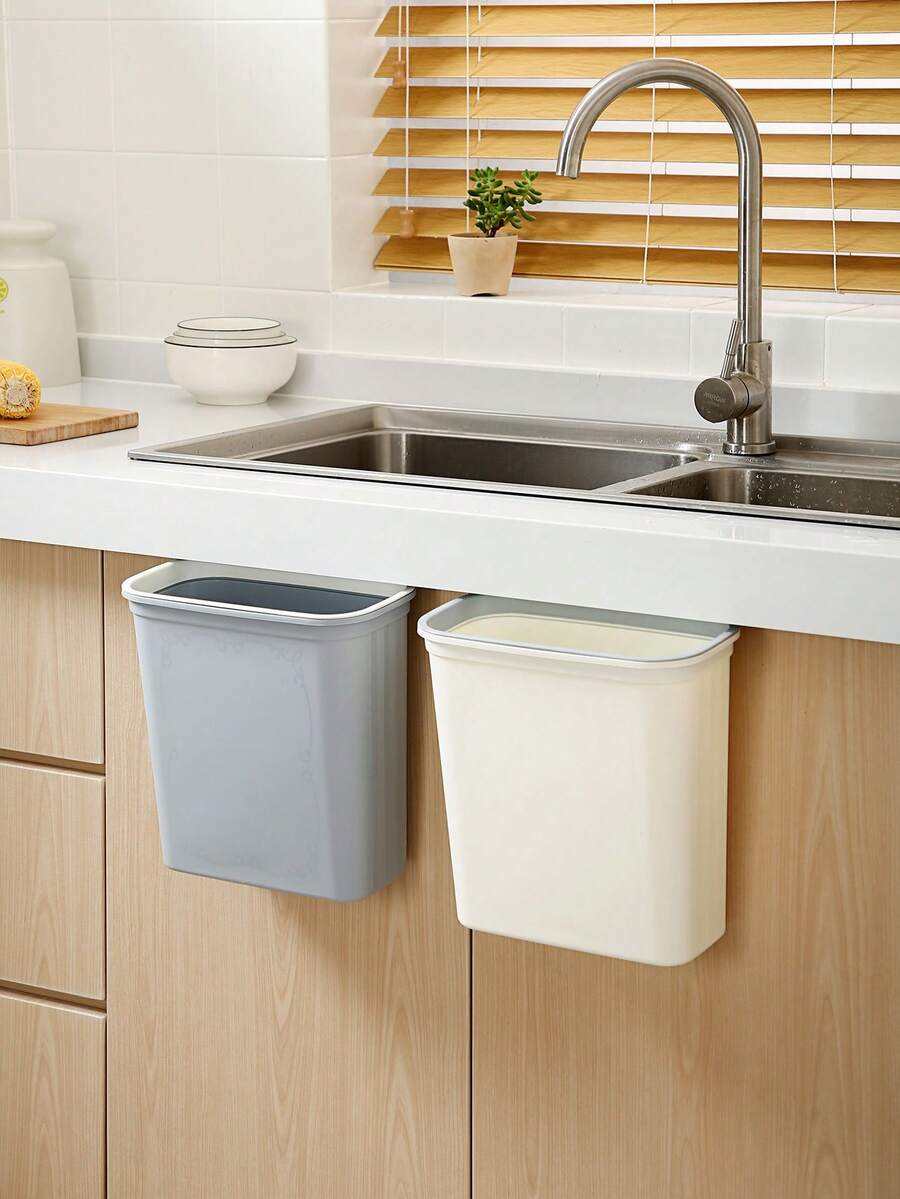 1pc Hanging Kitchen Waste Sorting Bin For Cabinet Door Or Wall Mounting - Multicolor - View 1