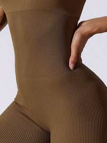1pc Women's Seamless Jumpsuit, Tummy Control Yoga Fitness Jumpsuit For Workout, Running