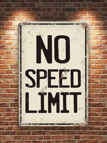 1pc, Metal Sign No Speed Limit Signs Vintage Reproduction Funny Garage Man Cave Metal Sign, Race Car Posters For Men Bedroom Garage Accessories Funny Metal Signs Room Stuff Wall Decor Wall Art Decor 8x12 Inches - Multicolor - View 2