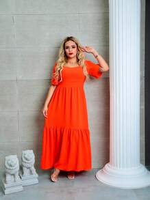 Plus Size Dresses - 橘色 - 查看 2