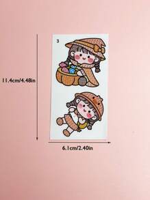 1 set Pegatinas de strass con diseño de niña calabaza, pegatinas de strass DIY para decorar vasos, papelería, cuadernos, computadoras - Multicolor - Ver 11