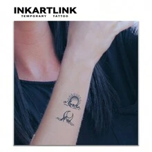 Inkartlink 5*8 公分 6 件/套小設計草藥汁臨時紋身,紋身,15 天紋身,半永久紋身,逼真,持久 1-2 週 - 黑色 - 查看 8