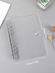 1pc A5 Creative Pvc Transparent Notebook Cover With Detachable Loose-Leafs, Memo Pad,Back To School,School Supplies