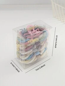 每盒 6 件（1 個粉紅貓金屬毛爪和 5 個彩虹髮圈組合套裝）女士情人節禮物 - 彩色 - 查看 7