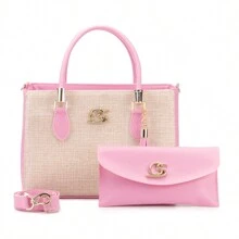 Women Bag Sets - Baby Pink - View 1