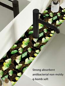 1入銀杏葉印花矽膠除臭水龍頭墊,防滑,適用於浴室和廚房的各種水龍頭 - 彩色 - 查看 6