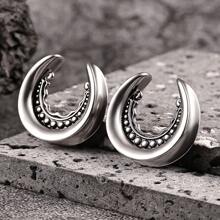 2 件裝時尚馬鞍隧道衣架耳環插頭不銹鋼穿孔女式身體珠寶耳環