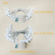 1 Miếng 3m 20 40 Ấm áp Ánh sáng Nàng tiên Trái bóng Đèn Chuỗi  , Chạy bằng pin ( Không bao gồm ) , Thích hợp Đối với Cắm Trại Ngoài Trời , DIY , Đồ trang trí , Lễ cưới Buổi tiệc Phòng ngủ , Trang trí sinh nhật , Lều String - màu trắng ấm áp - Xem 4