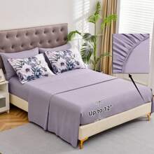 DJY 7 Pieces Purple Floral Comforter Sets Full Queen King Bed In A Bag,Elegant Flower Comforter With Sheet Set, Soft Microfiber Bedding Set For Wedding Items,Valentines Day Home Bed Room Decor,Easter Gifts,All Season - Màu tím - Xem 8