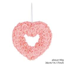 Valentine'S Day Heart Shaped Flower Wreath For Door, Wedding, Proposal, Party Decoration - Multicolor - View 8