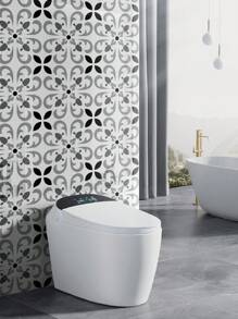 8入組11.81x11.81英寸（0.7㎡）幾何印花防水自粘式3d牆貼,非常適用於濕區域的裝修,例如浴室、廚房、洗手間牆壁裝飾 - 黑與白 - 查看 6