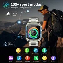 LIGE Smart Watch 1.91'' Inch 380mah/Blood Oxygen Measurement/Heart Rate/Blood Pressure/Pedometer/Calories/Sleep Monitoring/Alarm Reminder/Stopwatch/Multi-Sport Mode/Wireless Call/Text Message Push/Message Reminder/Dial Selection - Silver - View 5