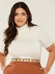Plus Size Women Tops - Rose Red - View 3