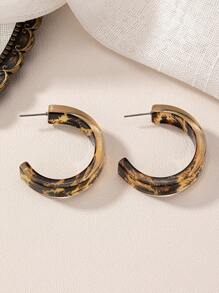 一對時尚流行的c型醋酸板耳環 - 彩色 - 查看 1