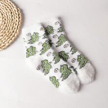 3pairs Winter Cartoon Dinosaur & Cow Design Warm Plush Socks - Multicolor - View 4