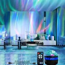 浪花投影機水光投影機臥室夜燈投影機水光成人遊戲室家庭劇院天花板房間裝飾聖誕禮物情人節禮物露營婚禮裝飾萬聖節聖誕節裝飾彩帶,配有7種顏色圖案和遙控器 - 彩色 - 查看 5